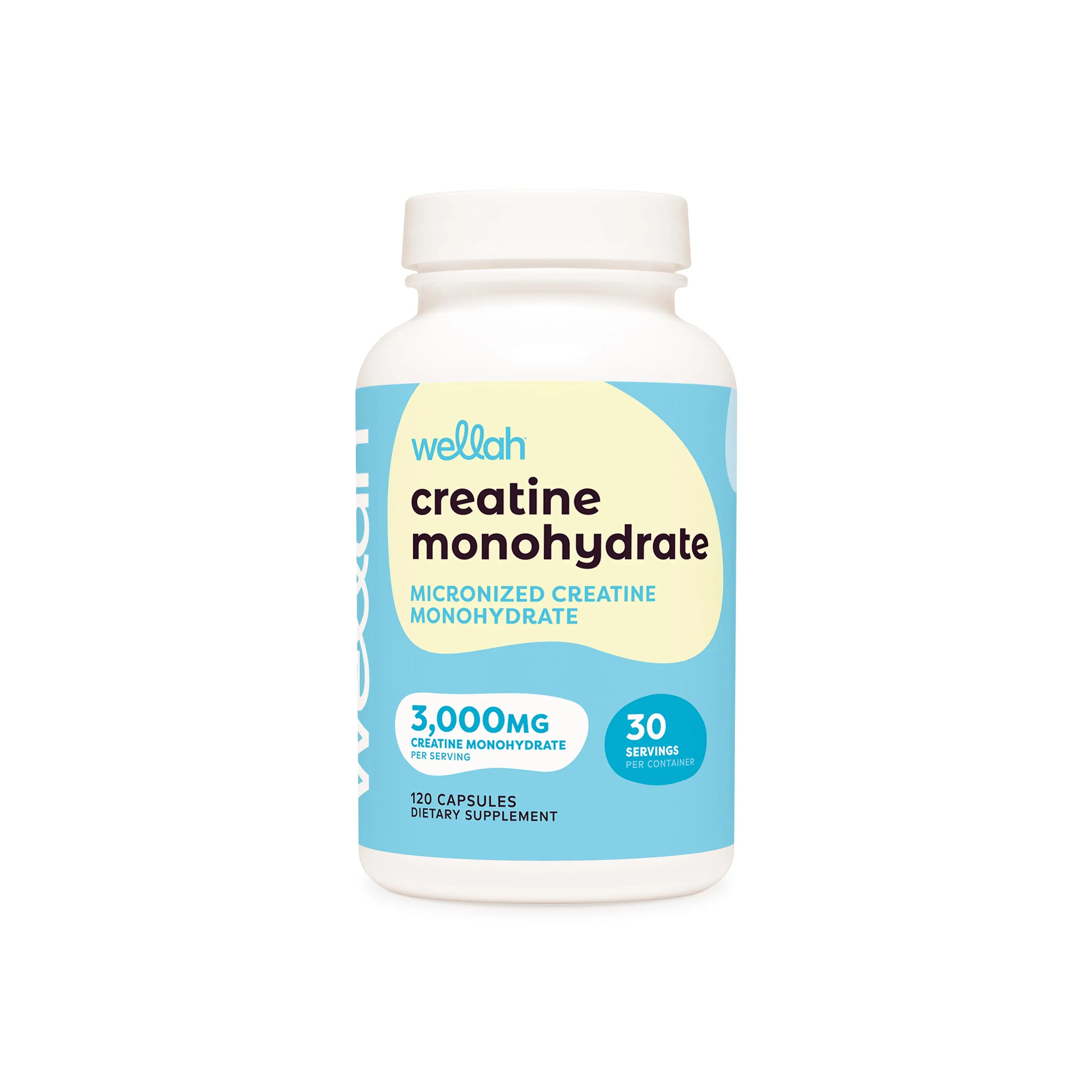 Wellah Creatine Capsules | Creatine Monohydrate Supplement | 3g of Creatine Per Serving | 30 Servings