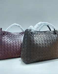 woven Elegant Woven Leather Top Handle/crossbody Bag