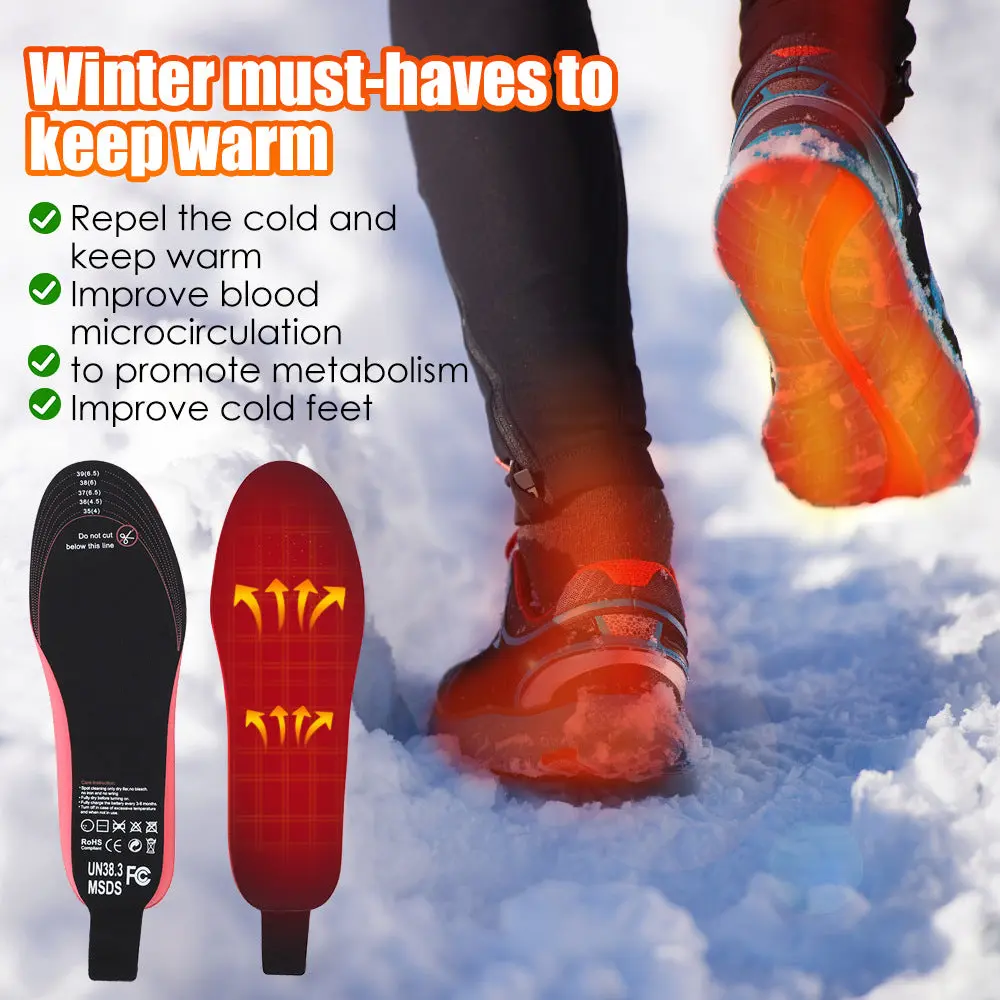 Heated Insoles For Men Women Rechargeable Heating Boot