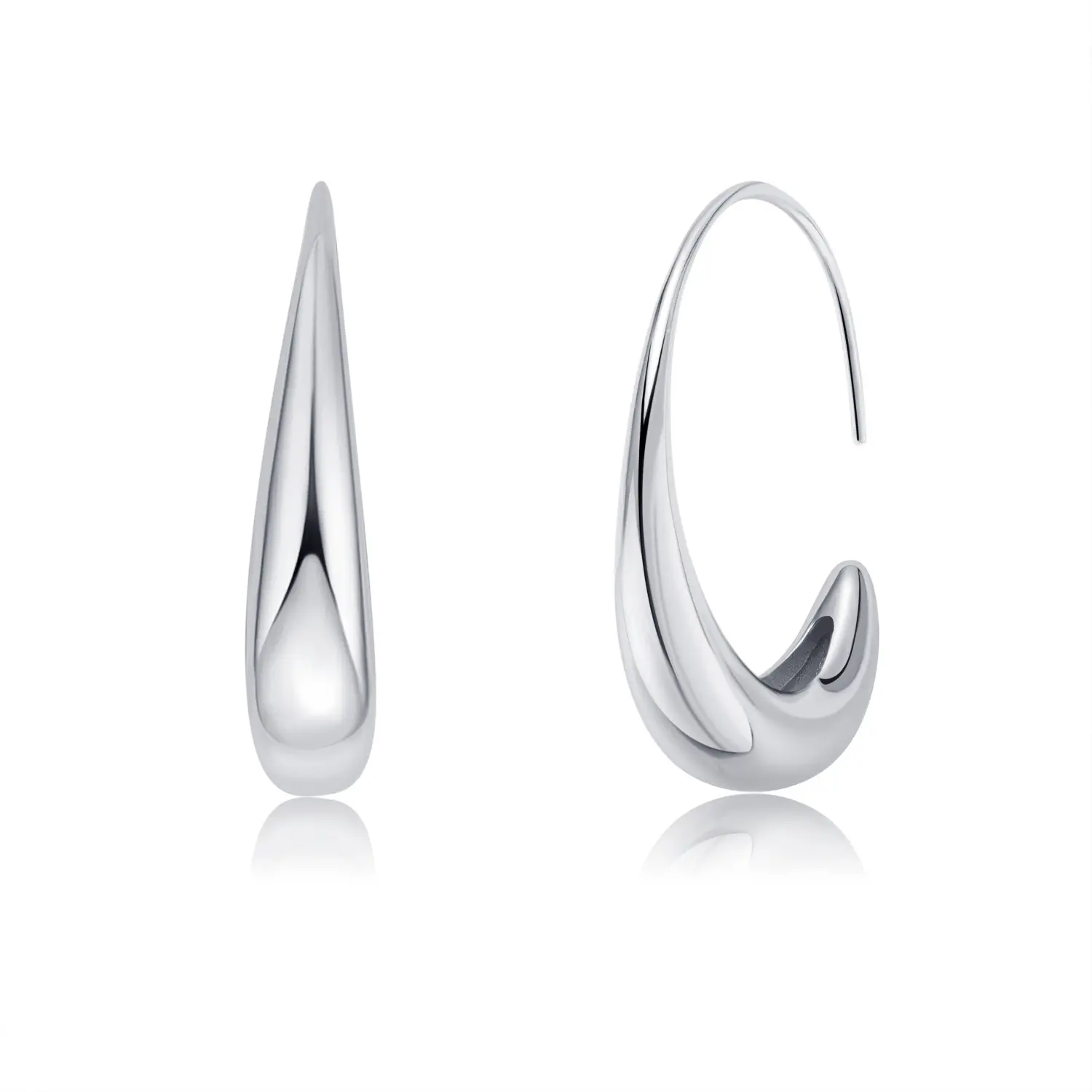 DIROMON 925 Sterling Silver Post Teardrop Hoop Earrings Hypoallergenic | 14K Gold Plated Chunky Open Hoop Earrings High Polished Statement Hoop Earrings Gold Jewelry for Women Gift