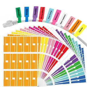P-Shaped Cable Labels,12 Colors,360 PCS Wire Labels,Waterproof Oilproof Labels,Tear-Resistant Stickers,Writeable & Printer Compatible A4 Sheet,Strong Adhesive,Wire Organization,Easy Color Coding.