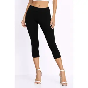 Foldover Waist Cotton Capri Leggings