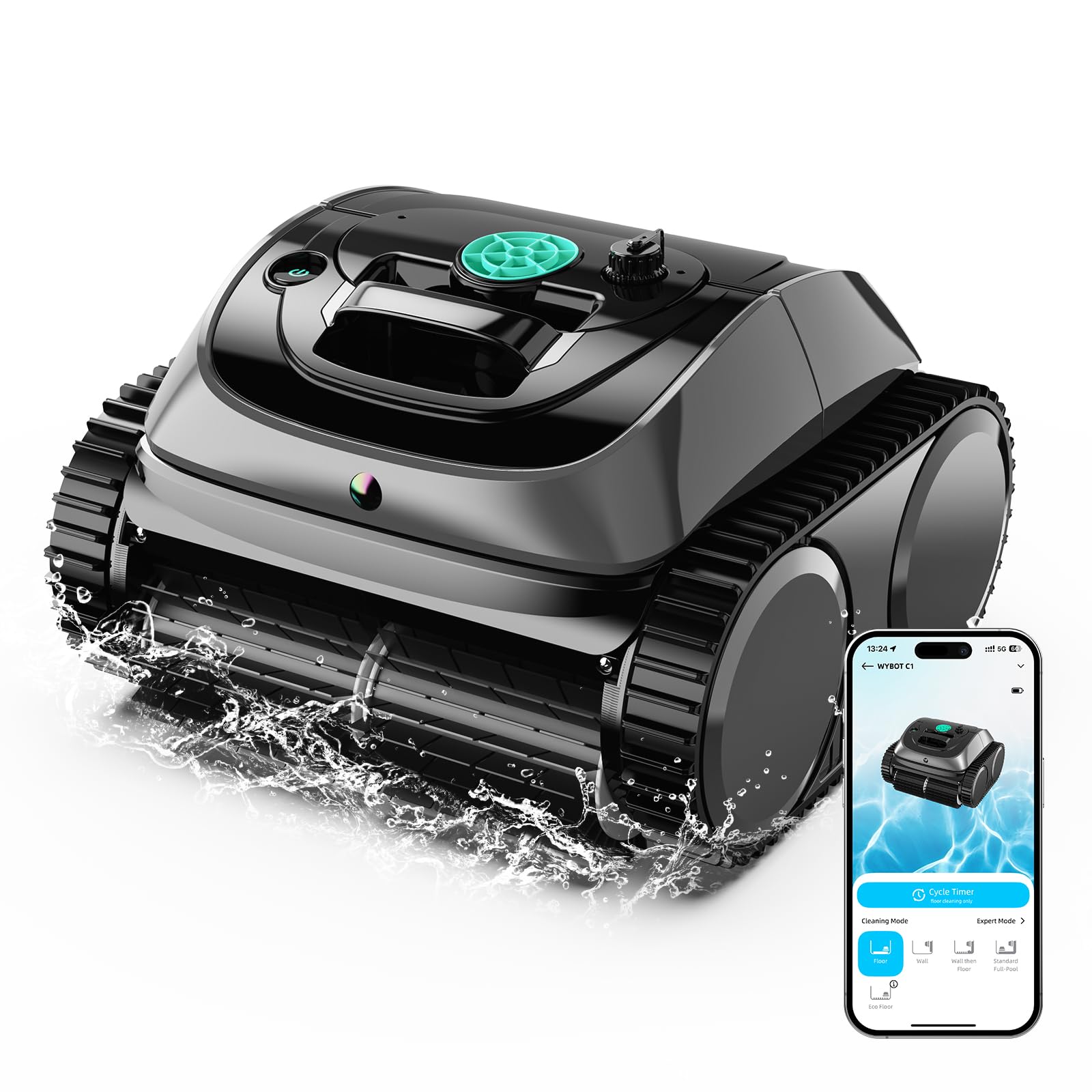 (2026 Upgrade) WYBOT C1 Cordless Robotic Pool Vacuum for Inground Pools, Above Ground Pool Cleaner 4-in-1 Wall & Waterli