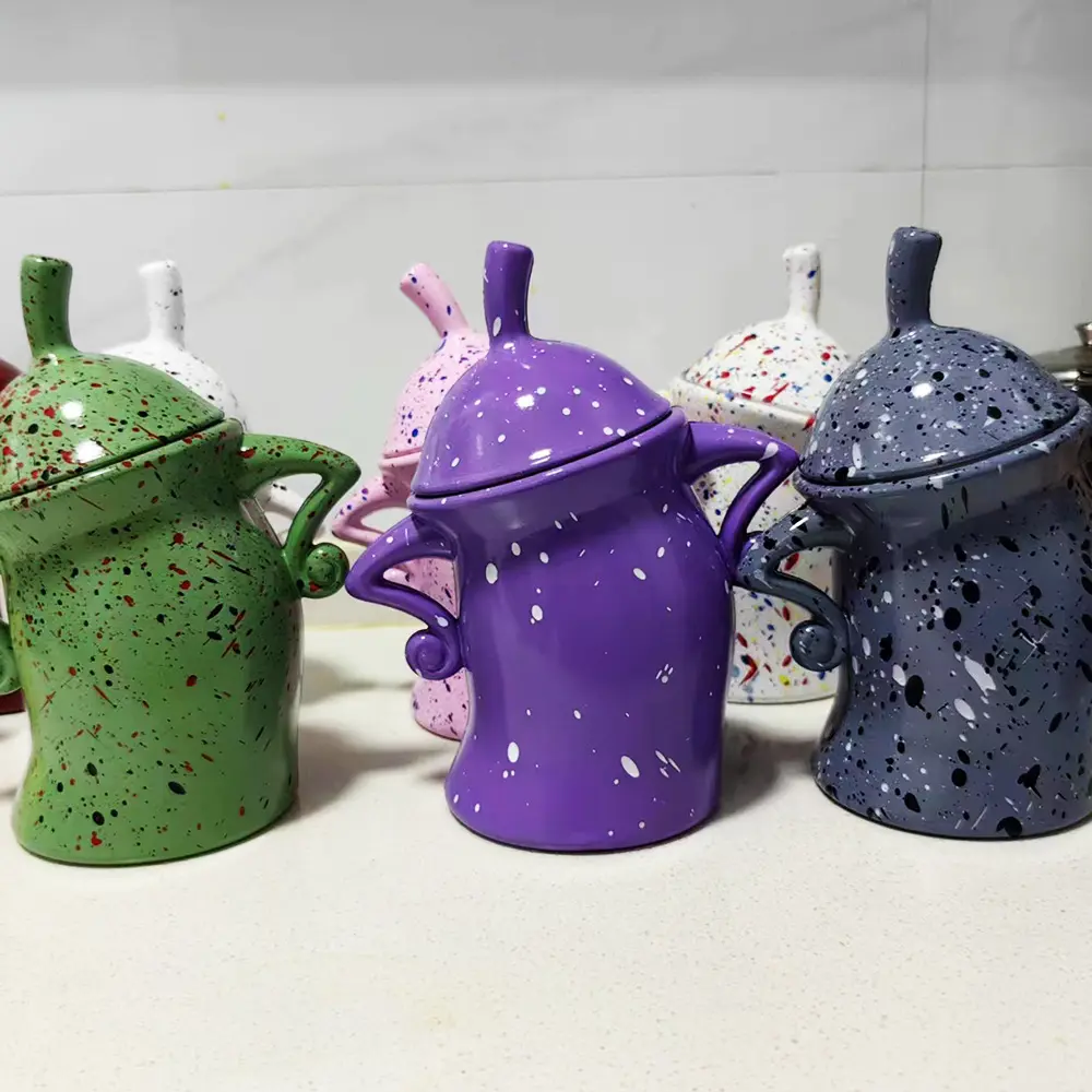 2026 New Decorative Ceramic Kitchen Canister with Lid - Polka Dot Lightweight Plastic Storage Bottles, Wipe-Clean Home Supplies for Valentine's Day Gift, Playful Art Home Organizer (Multiple Colors), Polka Dots