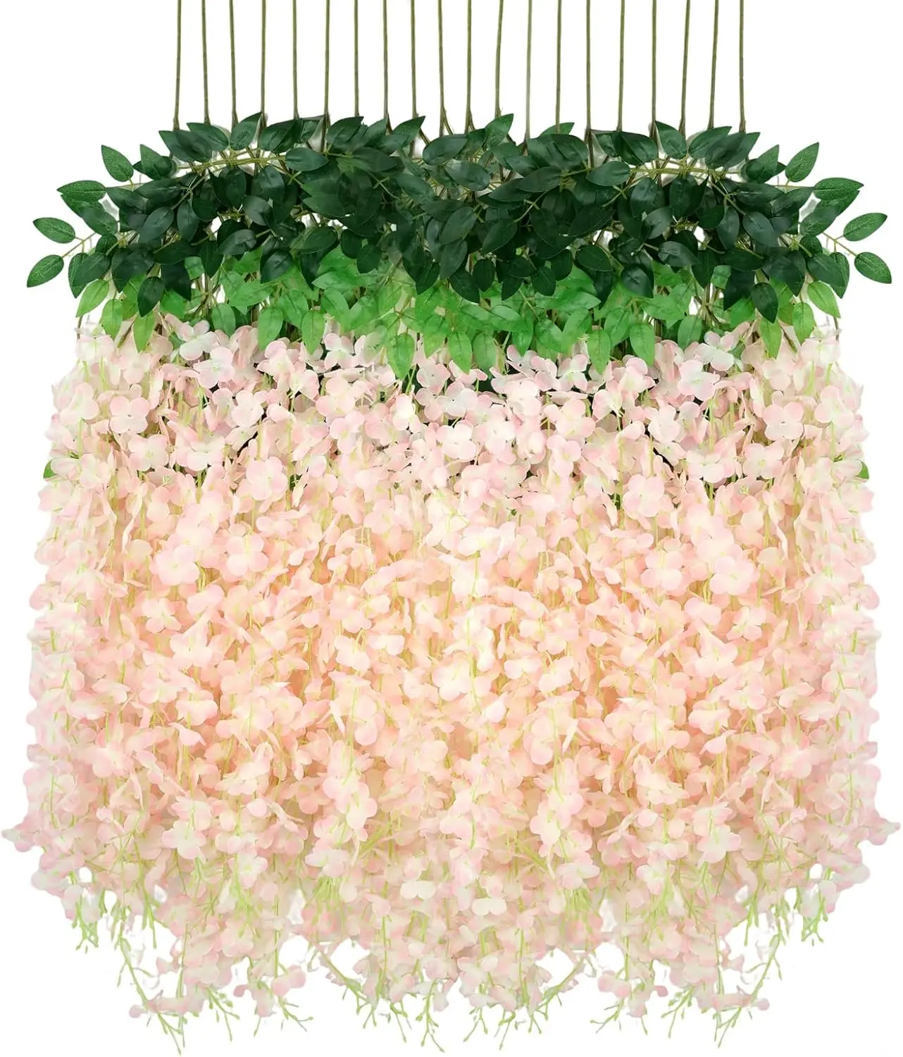 36 PACK Artificial Wisteria Hanging Flowers 3.6ft Light Fake Hanging Flowers Garland Silk Flowers Rattan String Faux Wisteria Vine for Wall Home Wedding Party Arch Greenery Backdrop Decor