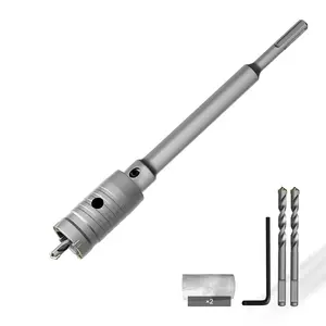 Concrete Hole Saw 1-3/8" (35mm) with 220mm SDS Plus Shank Connecting Rod, Carbide Cement Hole Saw for Concrete Cement, Brick Wall Stone