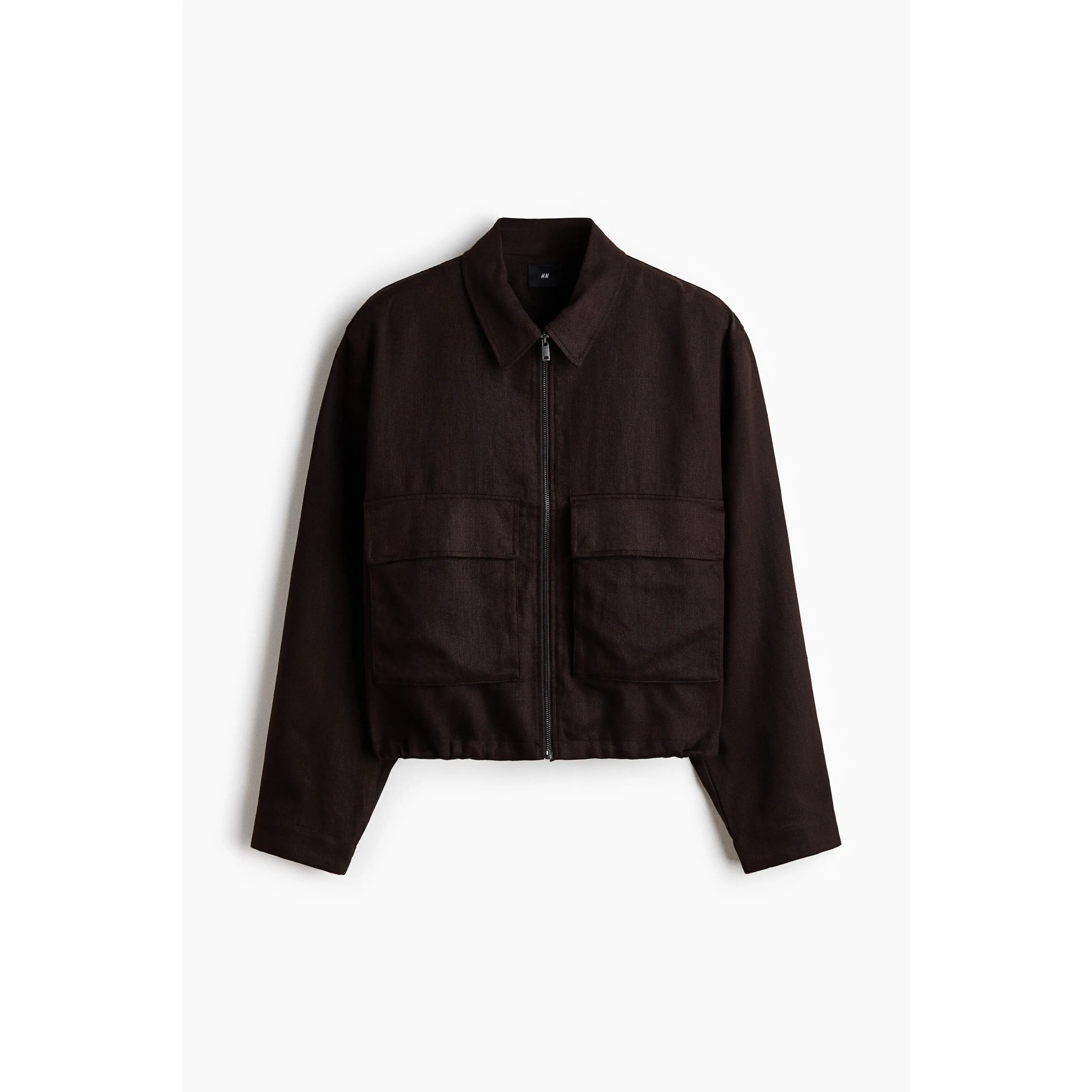 H&M Linen-blend zip-through overshirt