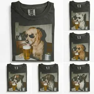 Comfort Colors 50+ Dog Breeds Available Drinking Beer Shirt, Vintage 90s Funny Edgy Dog Meme Tee, Unisex Fit Design, Casual Streetwear, Gift for Dog Lovers