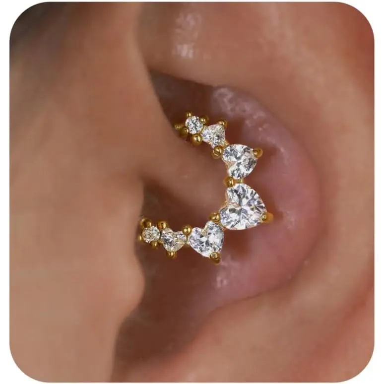Cartilage Daith Earrings For Women Small  Hoop  Helix Piercing Huggie Titanium 14k Surgical Steel  Implant Cubic Zirconia