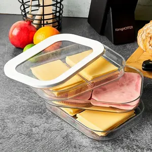 3-Tier Stackable Refrigerator Food Storage Containers with Lids Clear - Perfect for Meat, Vegetables & Fruits - Durable Plastic Kitchen Organizer Set