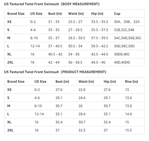 Kenne-shop Women's Textured Bikini Sets Twist Front Top Swimsuits High Waisted Bathing Suits