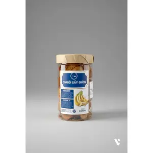Chuối Sấy Giòn Mè Gừng Chuẩn OCOP The Măng Đen Hộp 200g Đặc Sản Tây Nguyên Giòn và Thơm Chất Lượng - Crispy Dried Banana with Sesame and Ginger