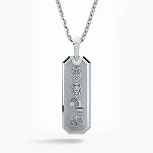 Stoic 4 Virtues, Silver Tag Pendant