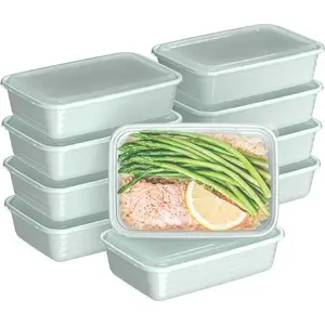 20-Piece Lightweight, Durable, Reusable BPA-Free 1-Compartment Containers - Microwave, Freezer, Dishwasher Safe - Mint Kitchen Set
