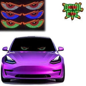 Devil’s Eye LED Car Matrix Sign - Dynamic Flash Effects & Multi-Mode Lighting USB Powered Universal Automotive Atmosphere Light with Ghost Green Electric Blue & Pure White Options tiktokshopspringglowup