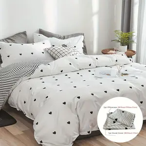 Heart Pattern Bedding Set, 1 Count Bedspread & 1/2 Counts Pillowcase without Filler, Soft Comfortable Bedding Set for Home Bedroom Hotel, Decorative Bedding Set