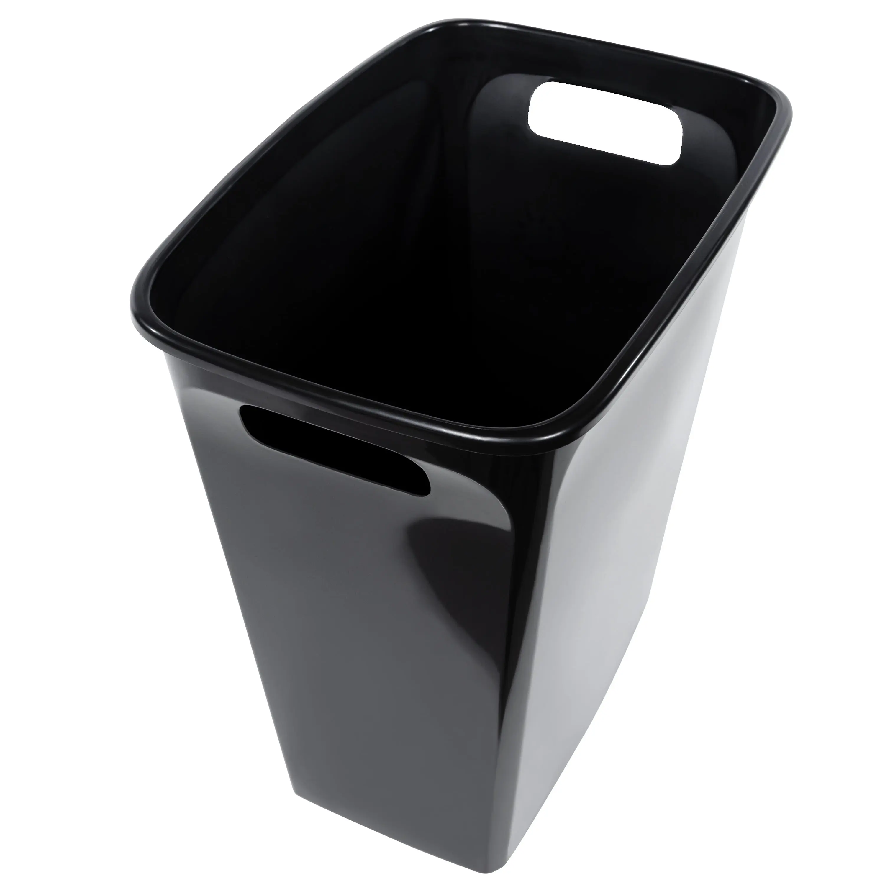 Hefty Kitchen Trash Can, 8.8 Gallon Plastic Open Top Garbage Bucket Bin with No Lid, Black