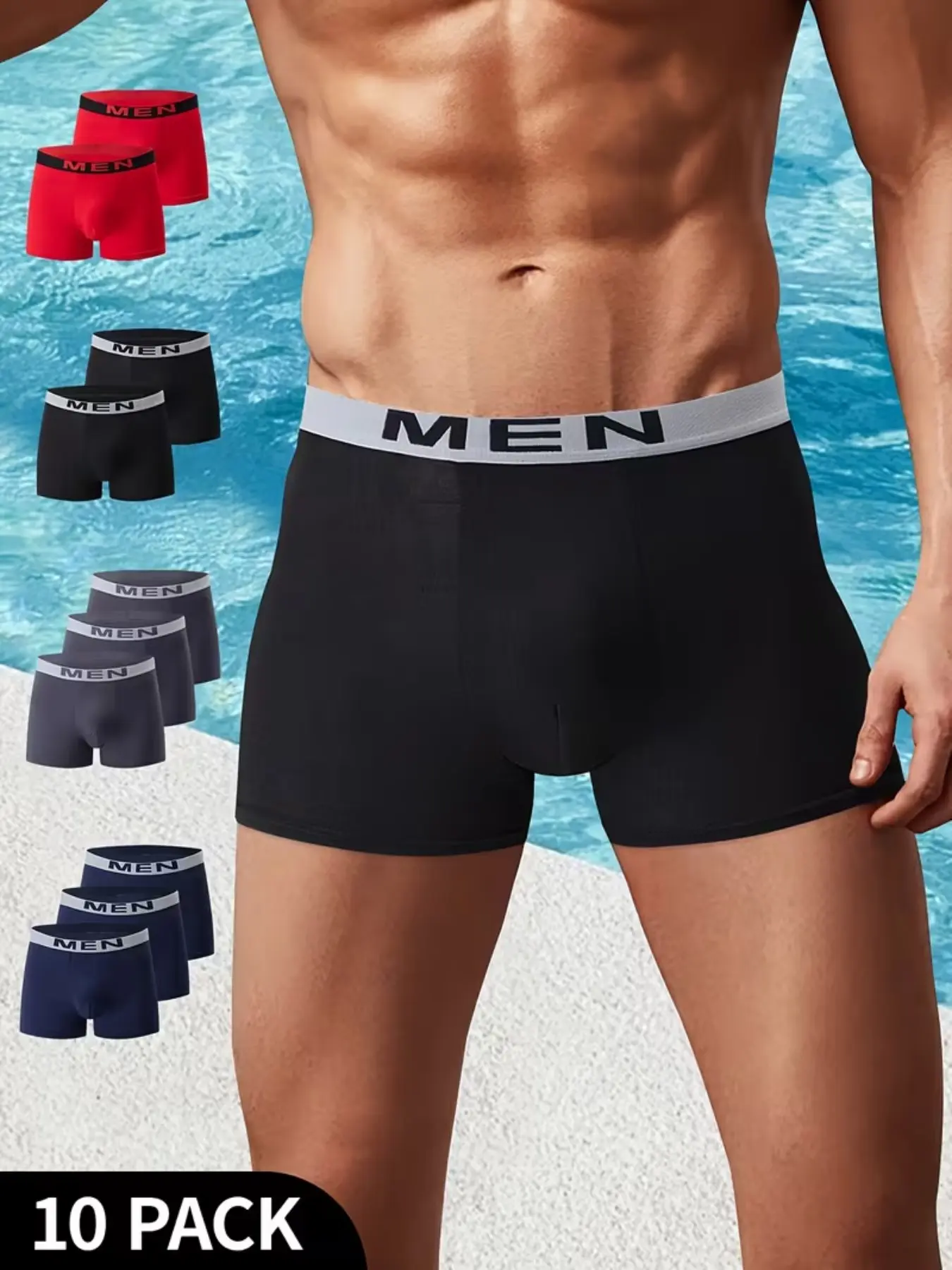 10 pcs men's flat cornered underwear, fashion and comfort, Lightweight sports underwear, Suitable for wearing in all seasons, at home,  casual Men's underwear, Suitable for participating in various activities, Men's four cornered underwear.
