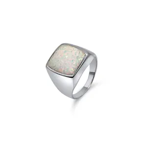 Opal Ring 925 Silver •Pinky Ring •Bezel Setting •Ring for him or her •Unique Gift