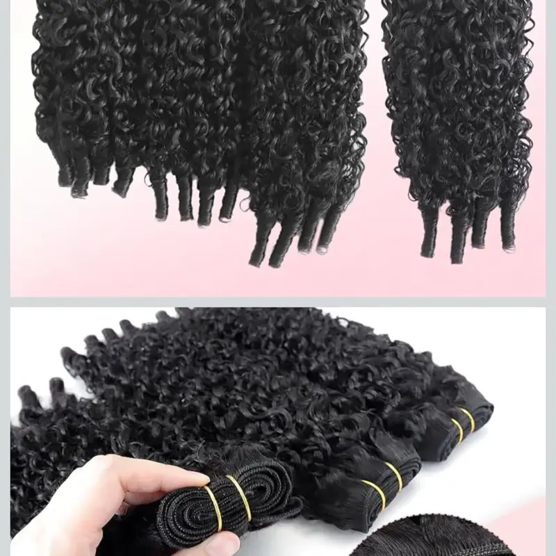 Burmese Curly Bundles Human Hair 16 18 20 Inches 3C4A Water  display picture 2