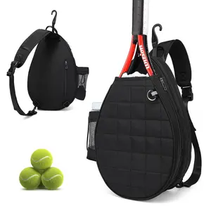 Tennis Bag, 1 Count Tennis Backpack Holds 2 Rackets, Waterproof Pickleball Bags with Safety Pocket for Women and Men, Tennis Equipment