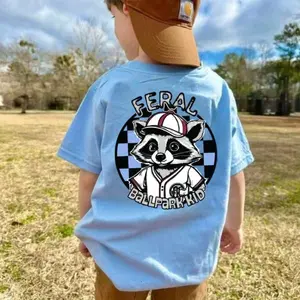Feral Raccoon Baseball Graphic T-Shirt, Funny Baseball Fan Tee, Game Day Sports Shirt, Youth and Adult Baseball Lover Gift Tee, Youth Clothing, Boys baseball gifts, baseball t-shirts, sports clothing, baseball team gifts..