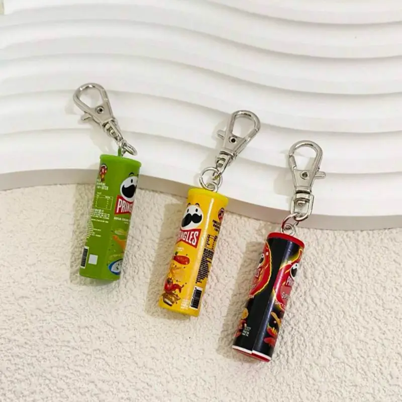 Potato chip can keychain fun 3 options