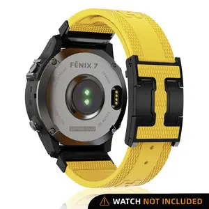 CRAZYGRASS Stylish and luxurious Watch Strap 22/26mm quick-release breathable silicone replacement part Bands Suitable For Fenix ​​5/6/7 Quatix Series Watch Band watches Smartwatch [WATCH NOT INCLUDED] Wearable Electronic Gadgets