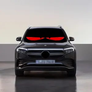 2pcs LED Flexible Display Screen 16x96 Devil Eye Design, Bluetooth-compatible Connectivity, Smart Full-Color Advert Car Sticker, High Resolution & Waterproof,Applicable to all vehicle models With charger, remote control and car charger