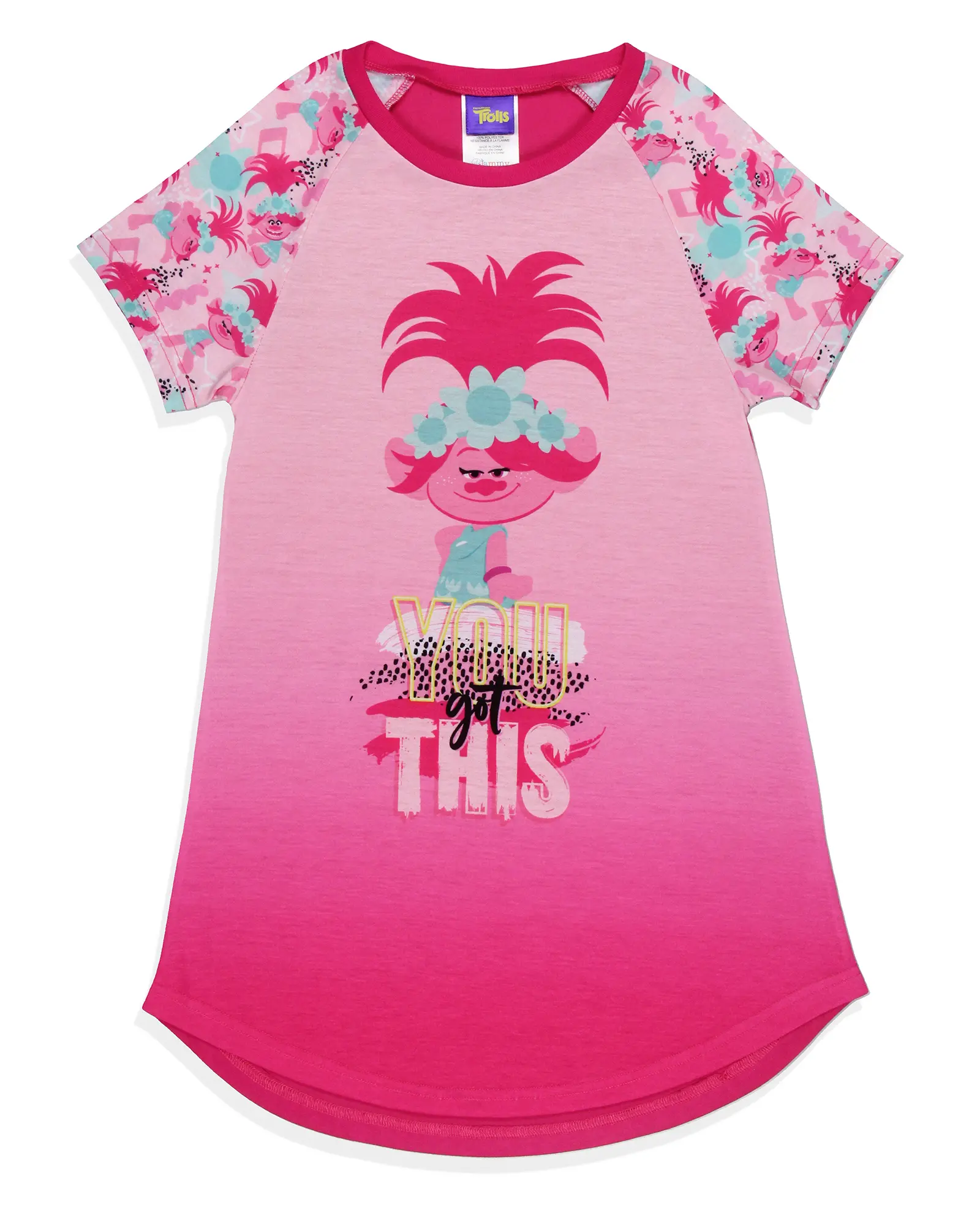 Girls' Dreamworks Trolls You Got This Poppy Nightgown Sleep Pajama Shirt