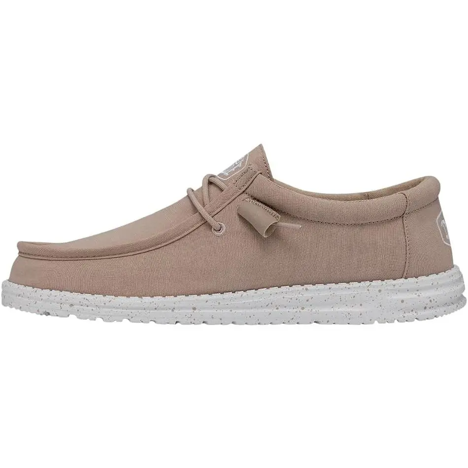 Hey Dude Mens Wally Slub Canvas Loafer - Tan HD40009-265 Hey Dude Mens Wally Slub Canvas Loafer - Tan HD40009-265
