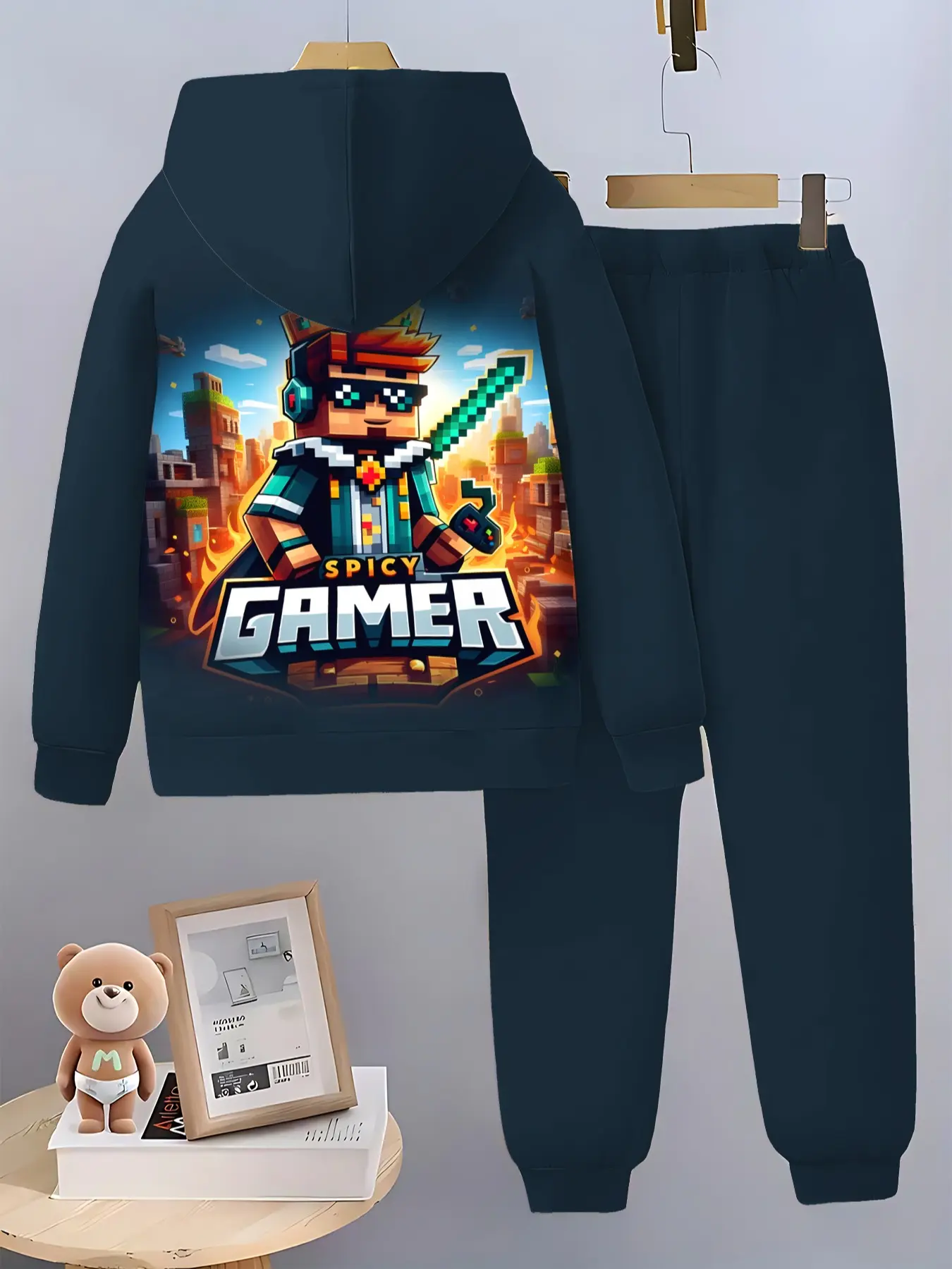Boys Spring & Fall Sports Set, Minecraft Spicy Gamer Pixel