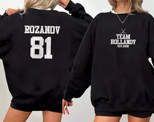 Embroidered Team Hollanov Sweatshirt, Heated Rivalry, Hockey Romance Unisex LGBT, Hockey Fan Gift Heated Movie Rivalry Shirt, Valentine Shirt, Couple Shirt