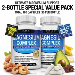 (Flash Sale : 2 Bottles) Toplux Magnesium Complex 8 Essential Magnesium Supplement 1000mg