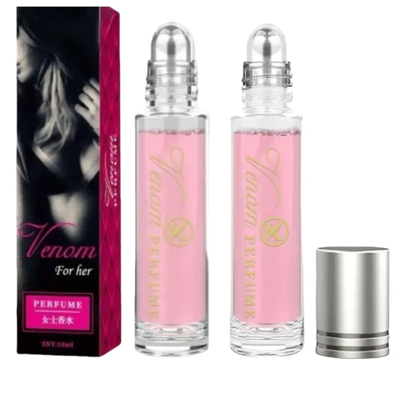 2PCS 0.34oz Women's Pheromone-Infused Floral Perfume,Travel Size Rollerballs Fragrance ,Confidence Boosting Mood Lifting, Mini Gift for Her Birthday Romantic Occasions