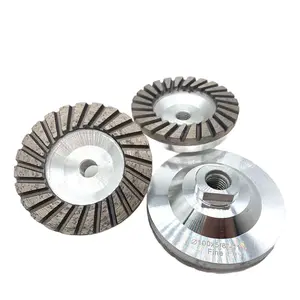 Aluminum alloy bowl grinding wheel; diamond concrete/stone grinding disc; marble/granite cement floor angle grinder coarse grinding thickened bowl-shaped grinding disc