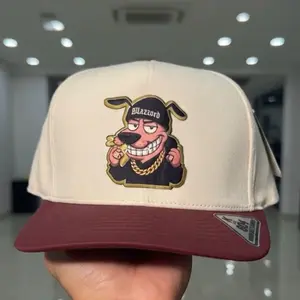 Blazoord Kamel 804 Premium Quality Snapback Hat with Cartoon Dog Design and Gold Chain Detail