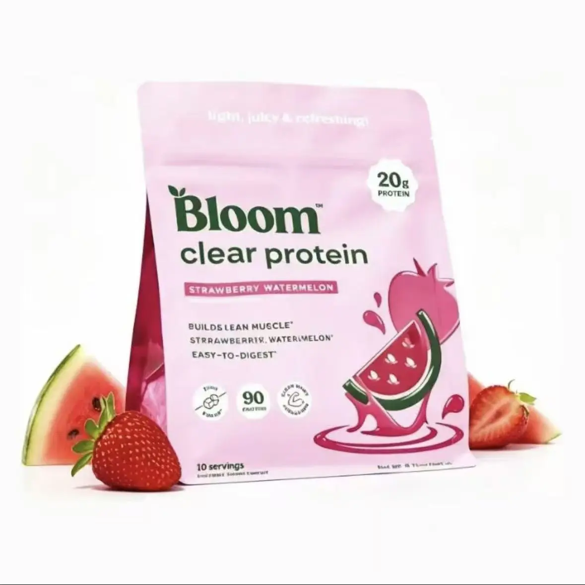Bloom Nutrition Clear Protein - Clear Whey + Collagen Protein Blend | 20g Protein, 90 Calories, 0g Sugar, Light & Refreshing Fruity Drink | Protein for Women