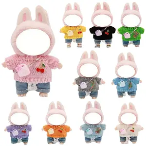 Plush Doll Clothes Set for Labubu Dolls, Soft Fabric Toy, Fashionable Doll Accessories, Dollhouse Furniture, Gift Collection, Doll Clothes Outfit, Doll Clothing Set