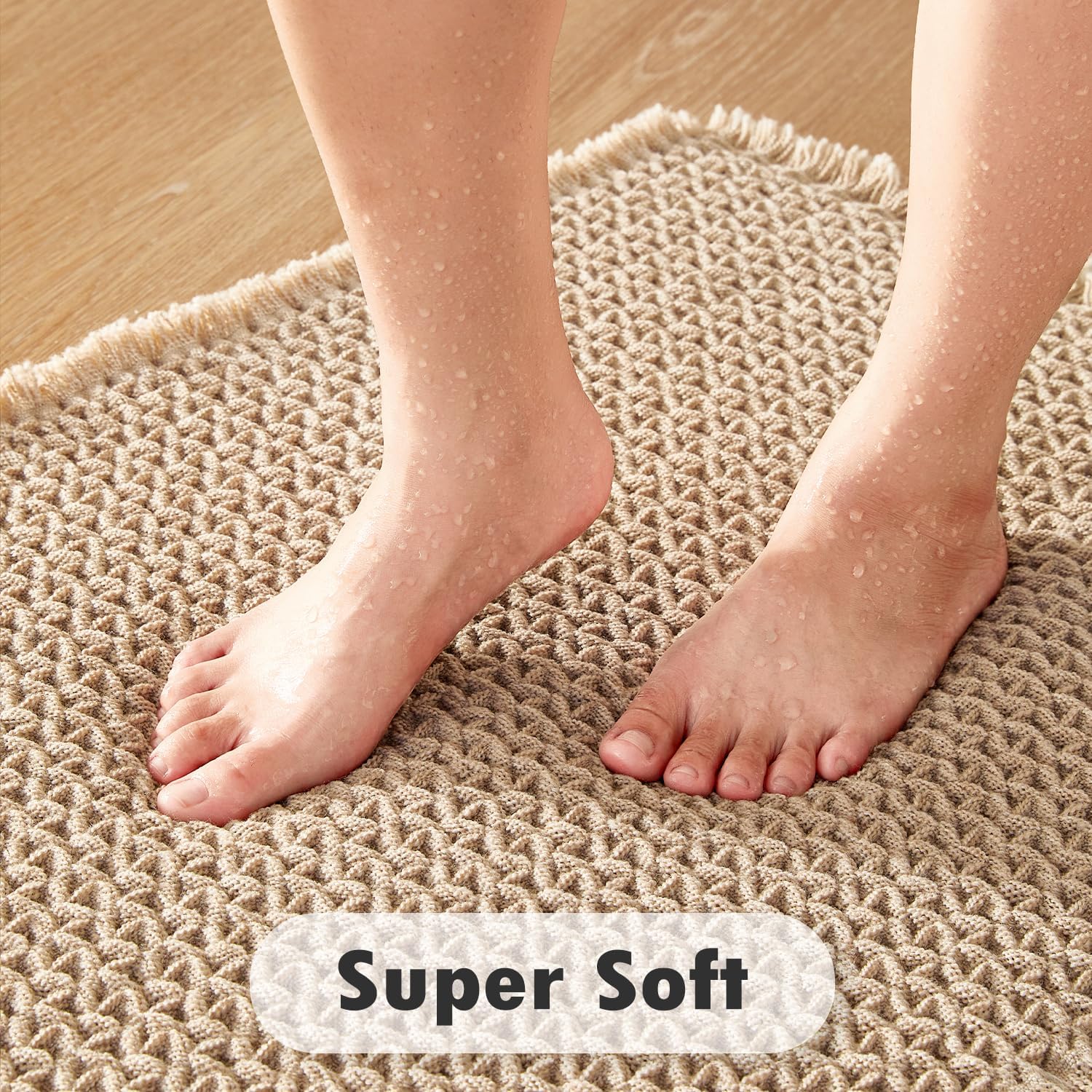 Waffle Bath Mat Runner Non Slip, Ultra Soft Absorbent Bathroom Rug for Shower Tub, Machine Washable, Boho Aesthetic Home Decor Carpet #Summervibes