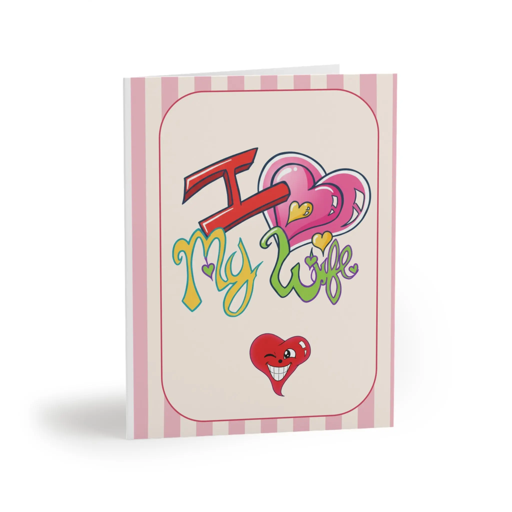 I ❤️ My Wife Graffiti Cursive Classic Valentines Day Card (8, 16, and 24 pcs) by GT Artland