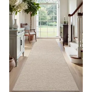 Hallway Runner Rug 2'x7', Non Slip Rubber Backed Runners Carpet, Ultra Thin Entryway Rugs Indoor for Kitchen Hallway Entrance Bedroom, Beige