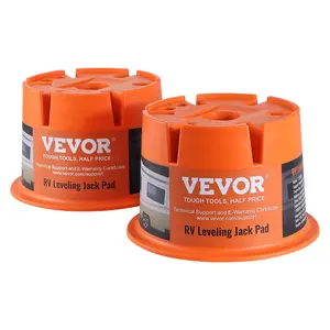 Father's Day Gift VEVOR Trailer Jack Block, 2000 lbs Capacity per RV Leveling Block, High-quality Polypropylene RV Camper Stabilizer Blocks, RV Travel Accessories Use for Any Tongue Jack, Post, Foot, 5th Wheels, 2-Pack