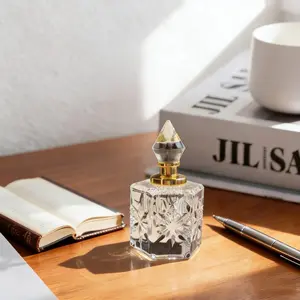 Refillable Empty Perfume Bottle with Dropper, Portable Cologne Spray Bottle, Travel Sample Container, Transparent Glass Essential Oil Bottle