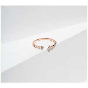 Diamonique 0.10 cttw Textured Ring, Sterling Silver