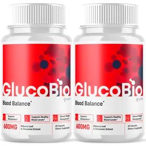 (2 Pack) Gluco Bio Blood Sugar Balance Pills, GlucoBio Heart Health 120 Capsules