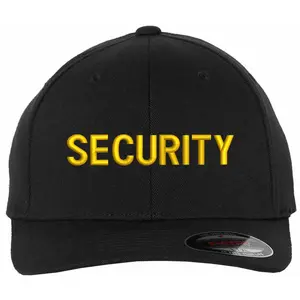 SECURITY Fitted Baseball Hat Structured Uniform Guard Officer Pro-Formance Flexfit Cap