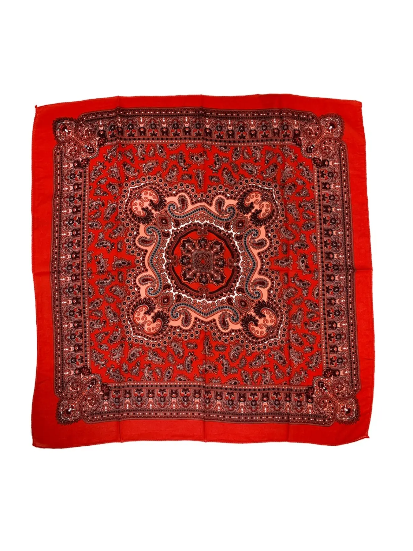 Vintage Cashew 70cm Small Square Scarf Fashion Silk Scarf Outdoor Sunscreen Headscarf Breathable Russian Scarf Scarf Head Wrap