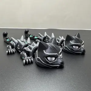 Two 7.48-inch 3D printed black cat decorations, which can be arranged in various shapes. Perfectly suitable for various interior decorations, it is also an excellent gift for various occasions such as holidays, birthdays, and events.