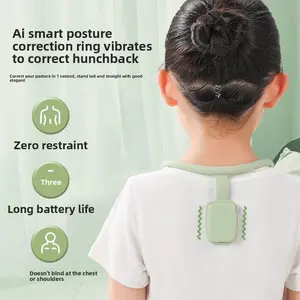 Sitting posture correction reminder, children and students hunchback posture correction elf clip collar hanging neck vibration reminder, straight back device Healthcare Bathroom Emerald Green
